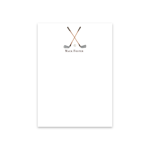 Crossed Golf Clubs Notecards | Men's Stationery
