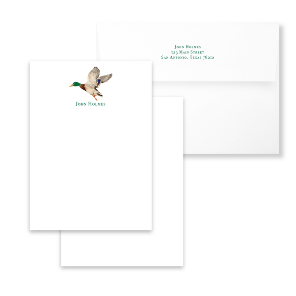 Flying Mallard Notecards | Men's Stationery