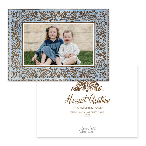 Bandana Blue Horizontal | Holiday Cards