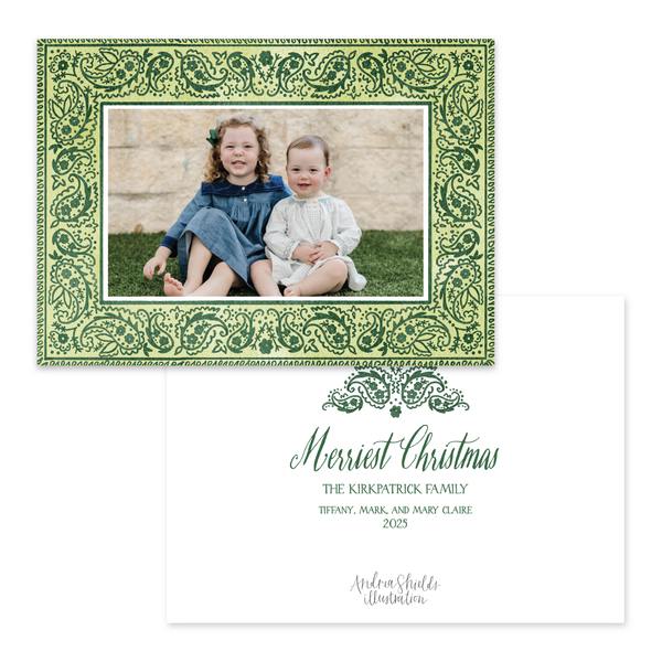 Bandana Green Horizontal | Holiday Cards