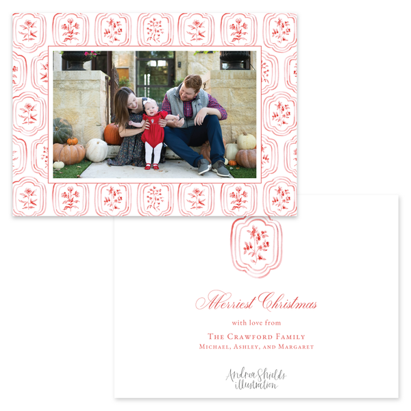 Sweet Block Print Red | Holiday Cards
