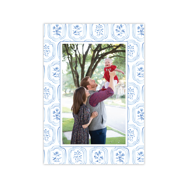 Sweet Block Print Blue | Holiday Cards
