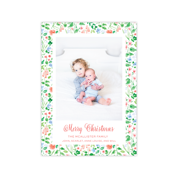 Christmas Blooms Vertical | Holiday Photo Card
