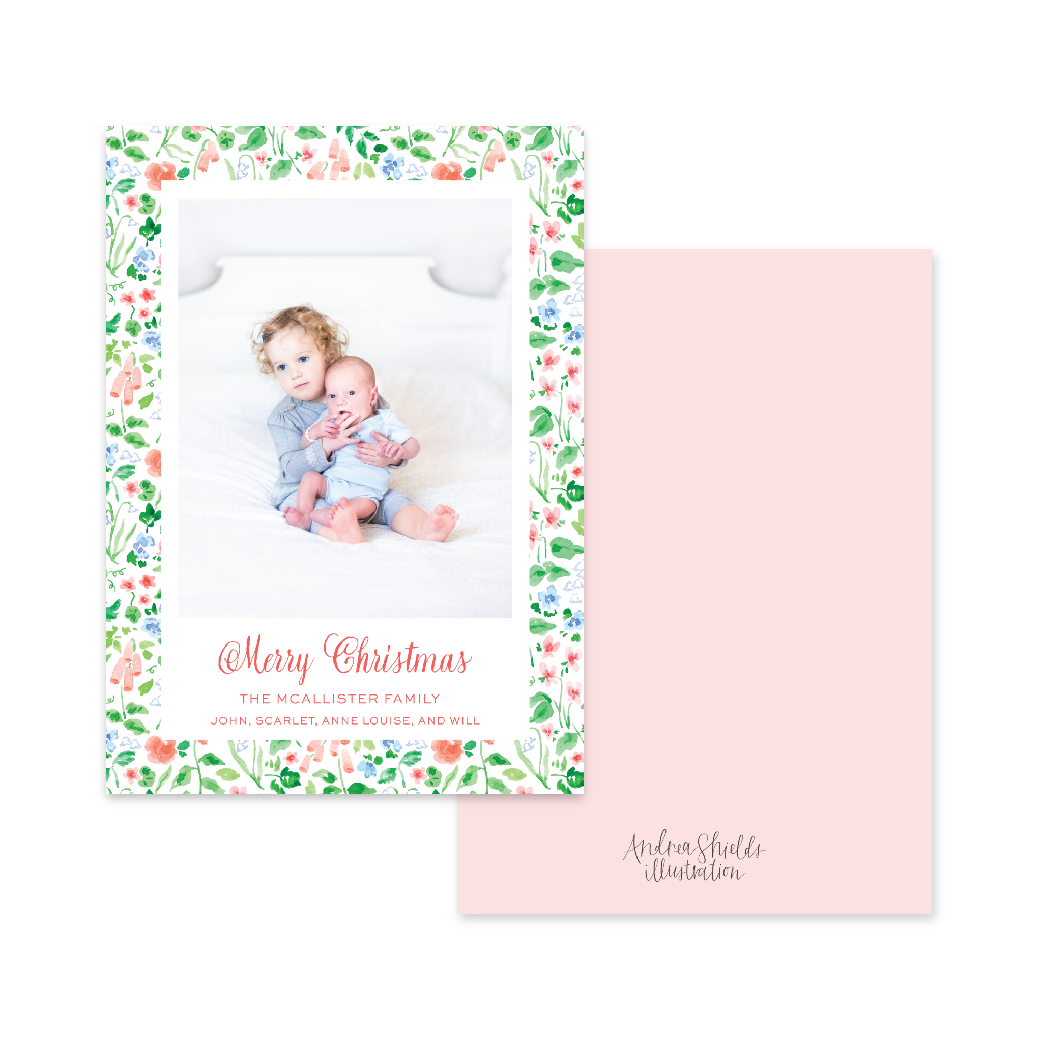 Christmas Blooms Vertical | Holiday Photo Card