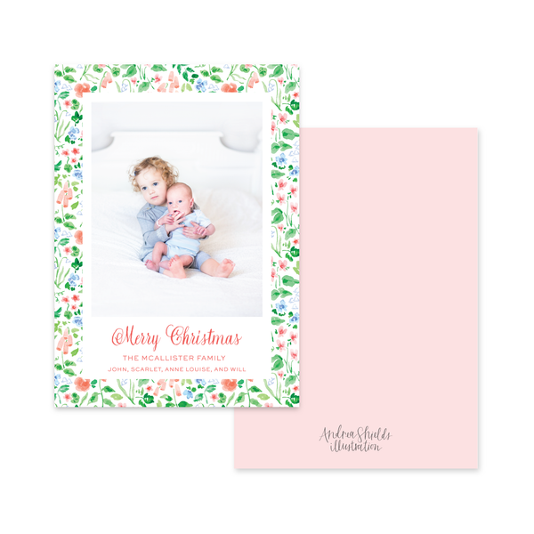 Christmas Blooms Vertical | Holiday Photo Card