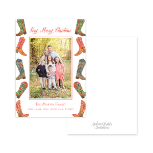 Holiday Boots Border Vertical | Holiday Photo Card