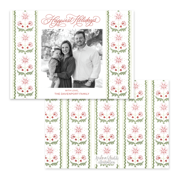 Blush and Berry Pattern Horizontal | Holiday Cards