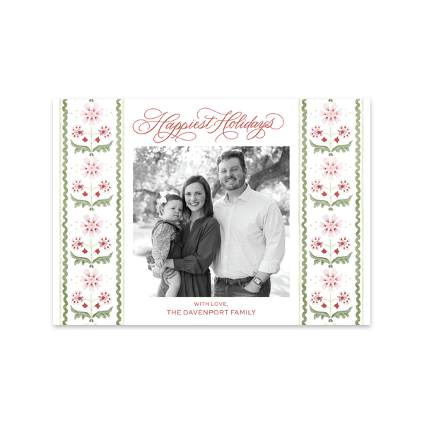 Blush and Berry Pattern Horizontal | Holiday Cards