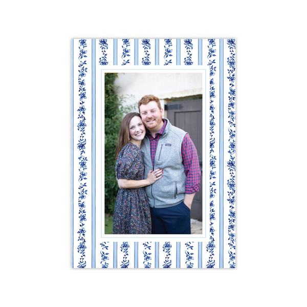 Chinoiserie Nativity Blue Pattern | Holiday Cards