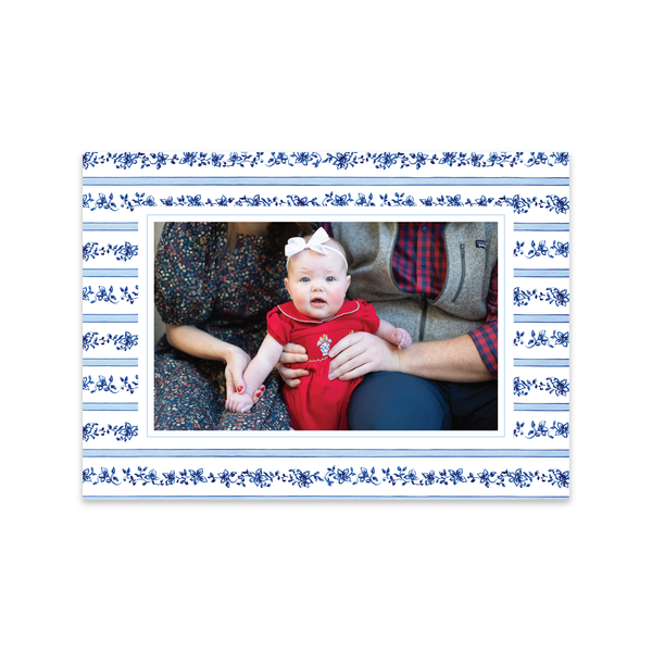 Chinoiserie Nativity Blue Pattern | Holiday Cards