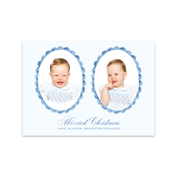 Delicate Lace Blue | Holiday Cards