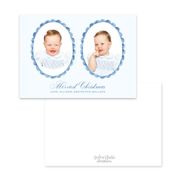 Delicate Lace Blue | Holiday Cards