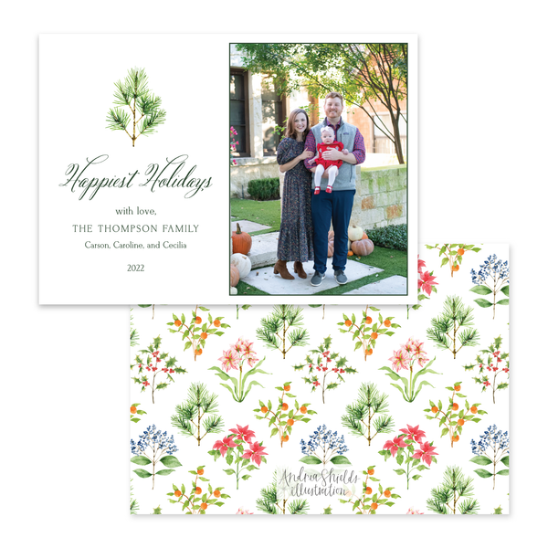 Seasonal Flora Pine | Holiday Cards