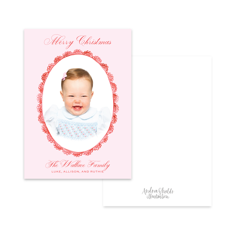 Delicate Lace Red | Holiday Cards