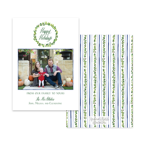 Leafy Green Wreath | Holiday Cards