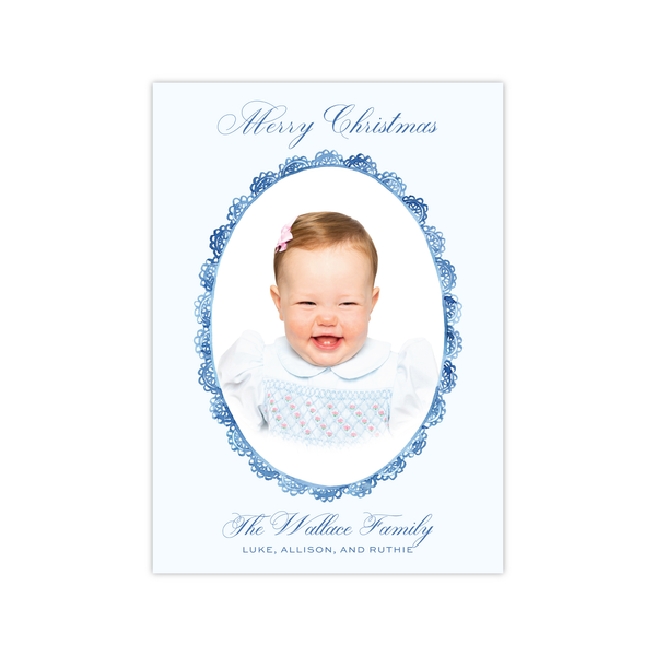 Delicate Lace Blue | Holiday Cards