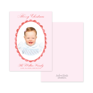 Red Lace Vertical | Holiday Photo Card