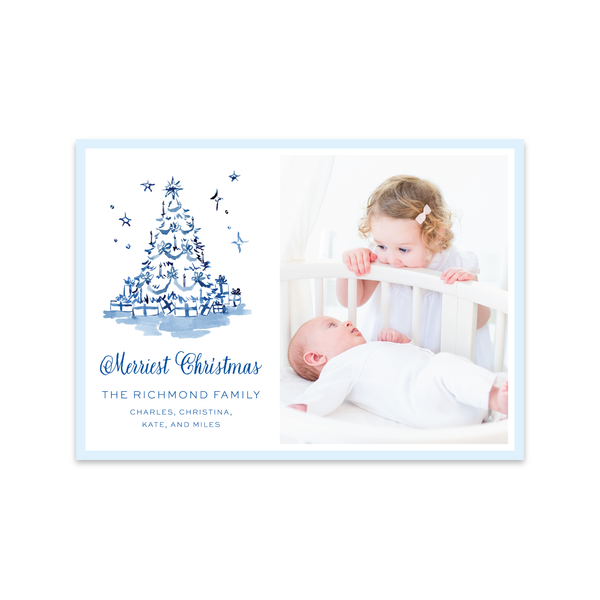 Nutcracker Blue Tree | Holiday Cards