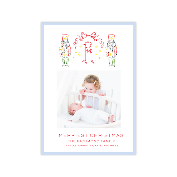 Nutcracker Crest Colorful Vertical | Holiday Photo Card