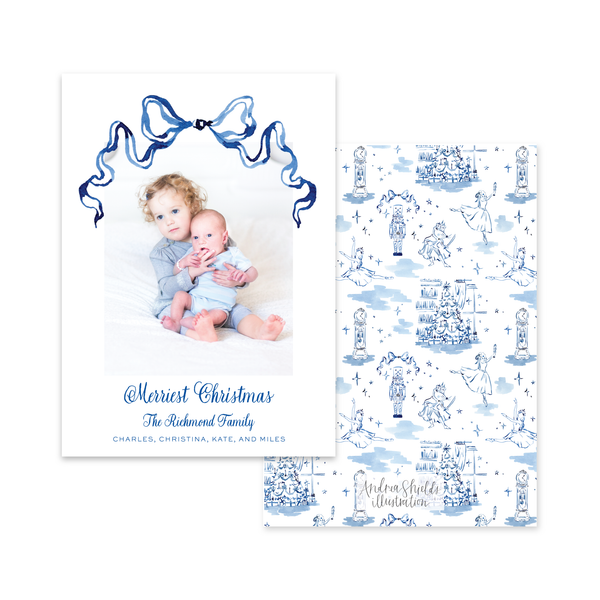 Nutcracker Blue Ribbon | Holiday Cards