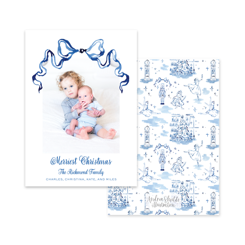 Nutcracker Blue Ribbon | Holiday Cards