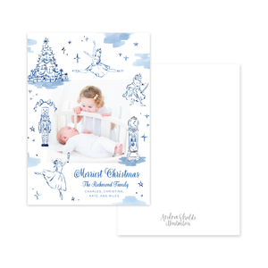 Nutcracker Dreams Blue Vertical | Holiday Photo Card