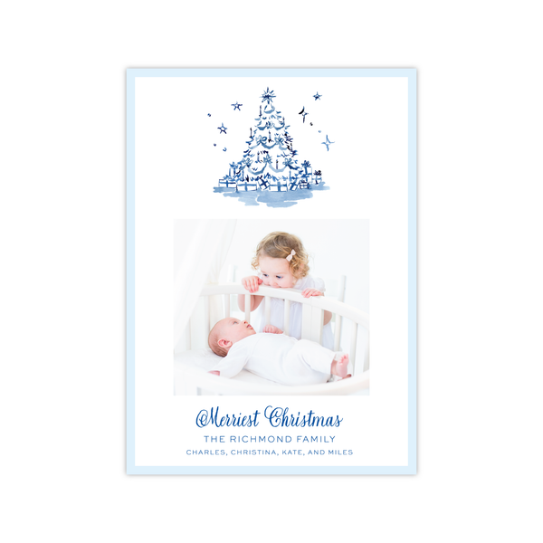 Nutcracker Blue Tree | Holiday Cards