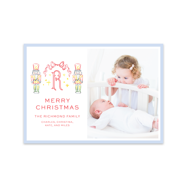 Nutcracker Crest Colorful Horizontal | Holiday Photo Card