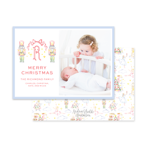 Nutcracker Crest Colorful Horizontal | Holiday Photo Card