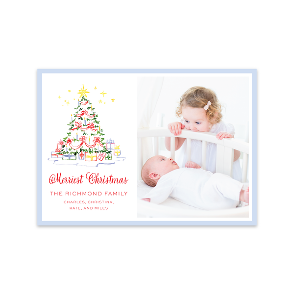 Nutcracker Tree Colorful Horizontal | Holiday Photo Card