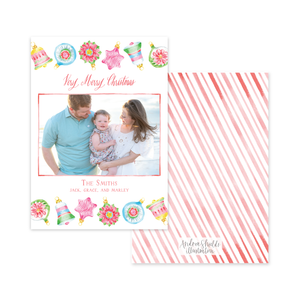 Whimsical Ornaments Border | Holiday Cards