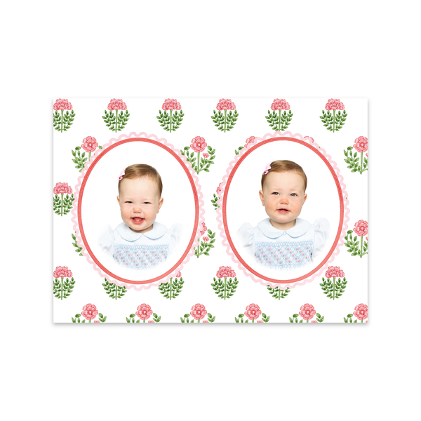 Playful Block Print Pink | Holiday Cards