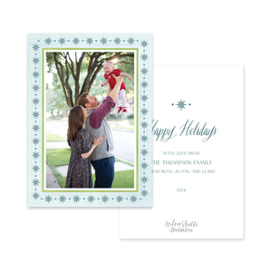 Stars and Stripes Border Blue | Holiday Cards