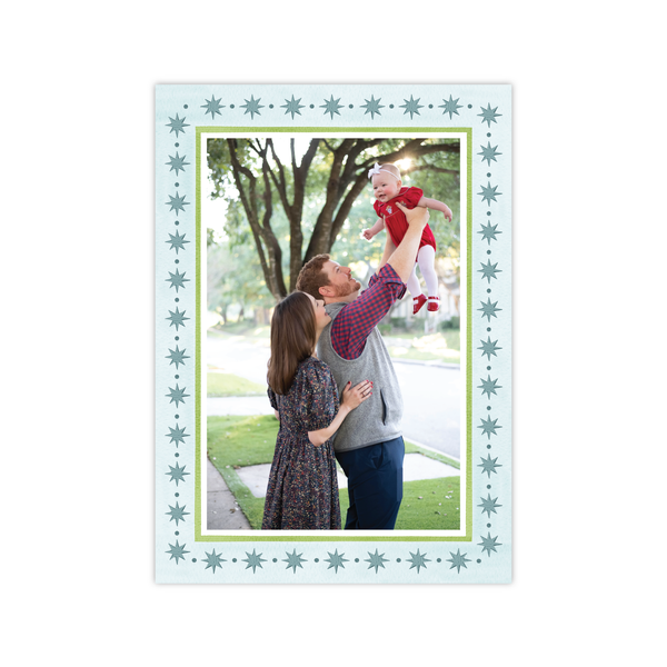 Stars and Stripes Border Blue | Holiday Cards