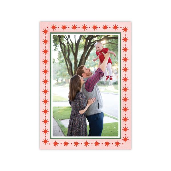 Stars and Stripes Border Red | Holiday Cards