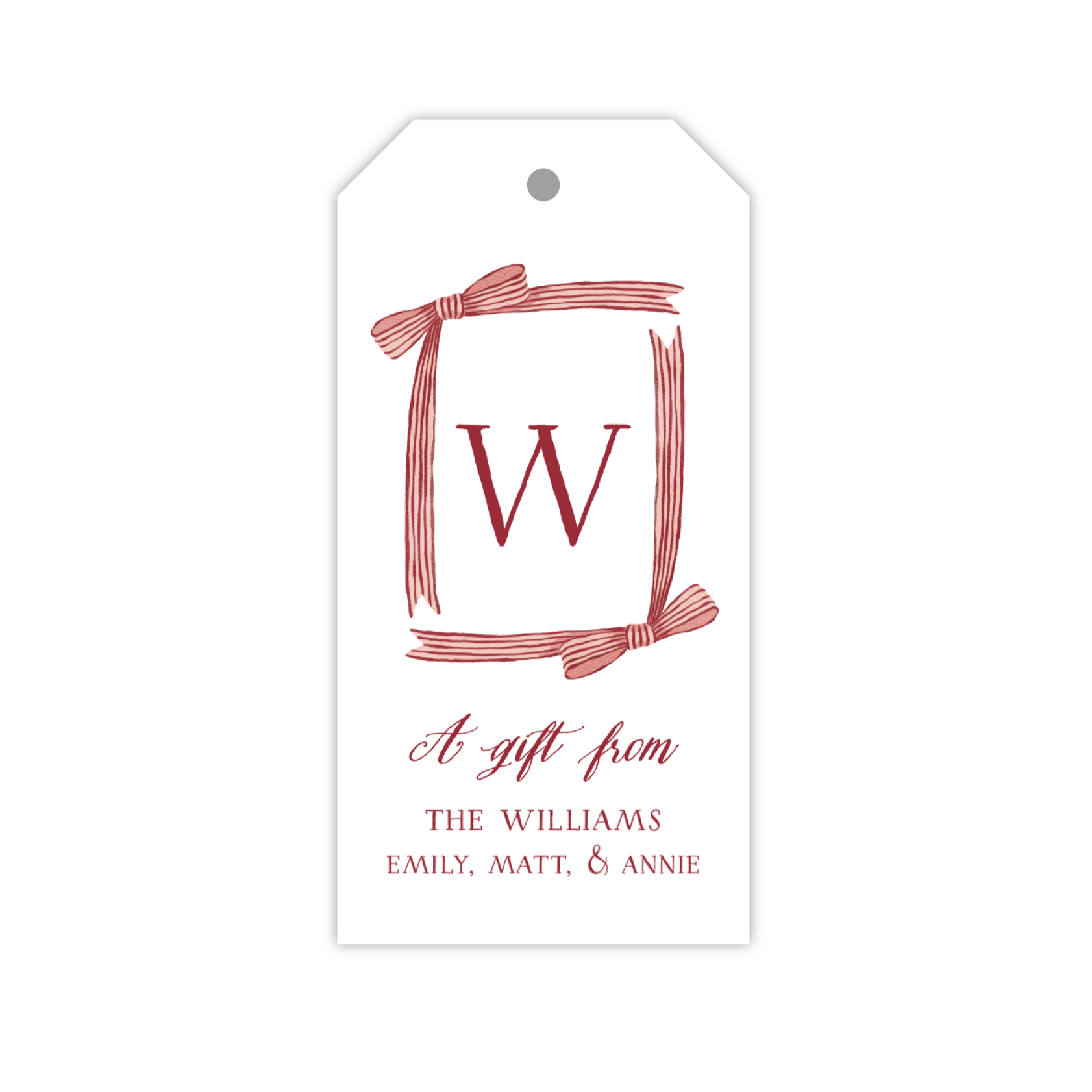 Striped Bow Frame Red | Gift Tags