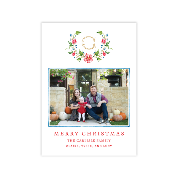 Vintage Floral Crest | Holiday Cards