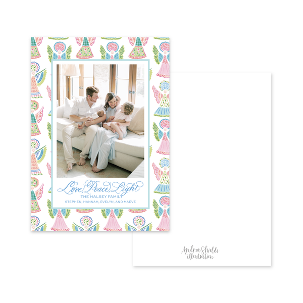 Angels Pattern Border All Colors Vertical