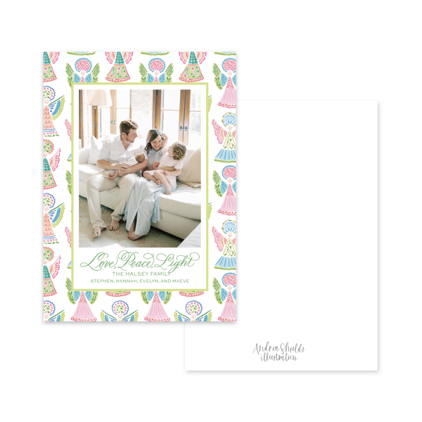 Angels Pattern Border All Colors Vertical