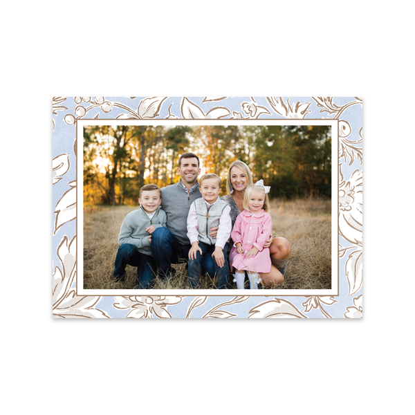 Winter Florals Blue | Holiday Cards