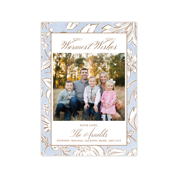 Winter Florals Blue | Holiday Cards