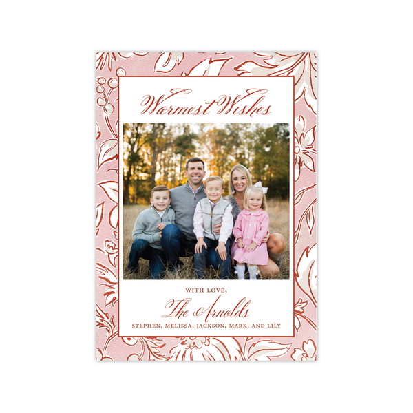 Winter Florals Pink | Holiday Cards