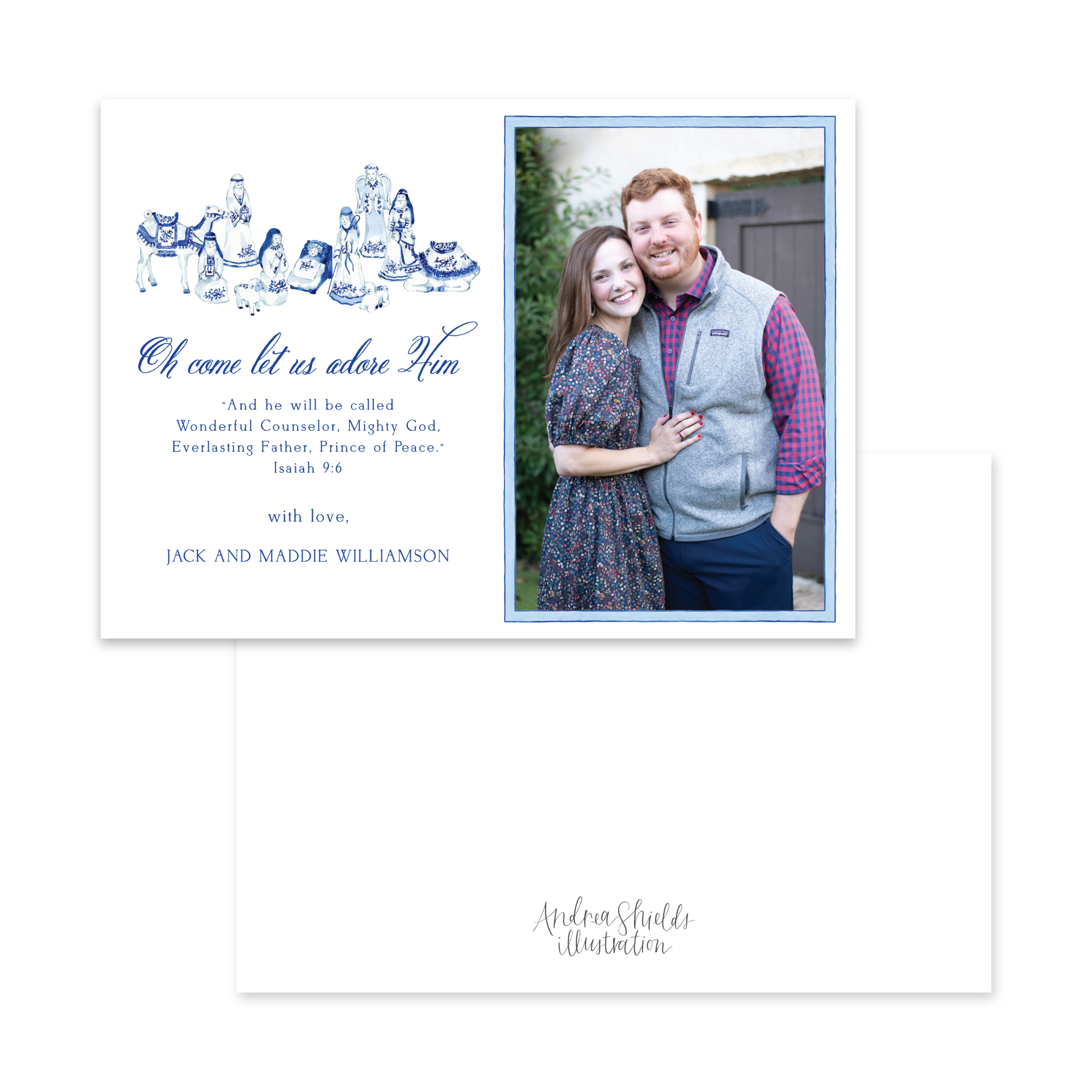 Chinoiserie Nativity Horizontal | Holiday Photo Card