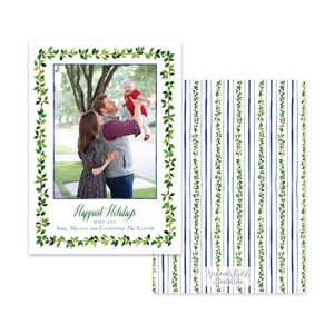 Leafy Green Holidays Vertical | Holiday Photo Card