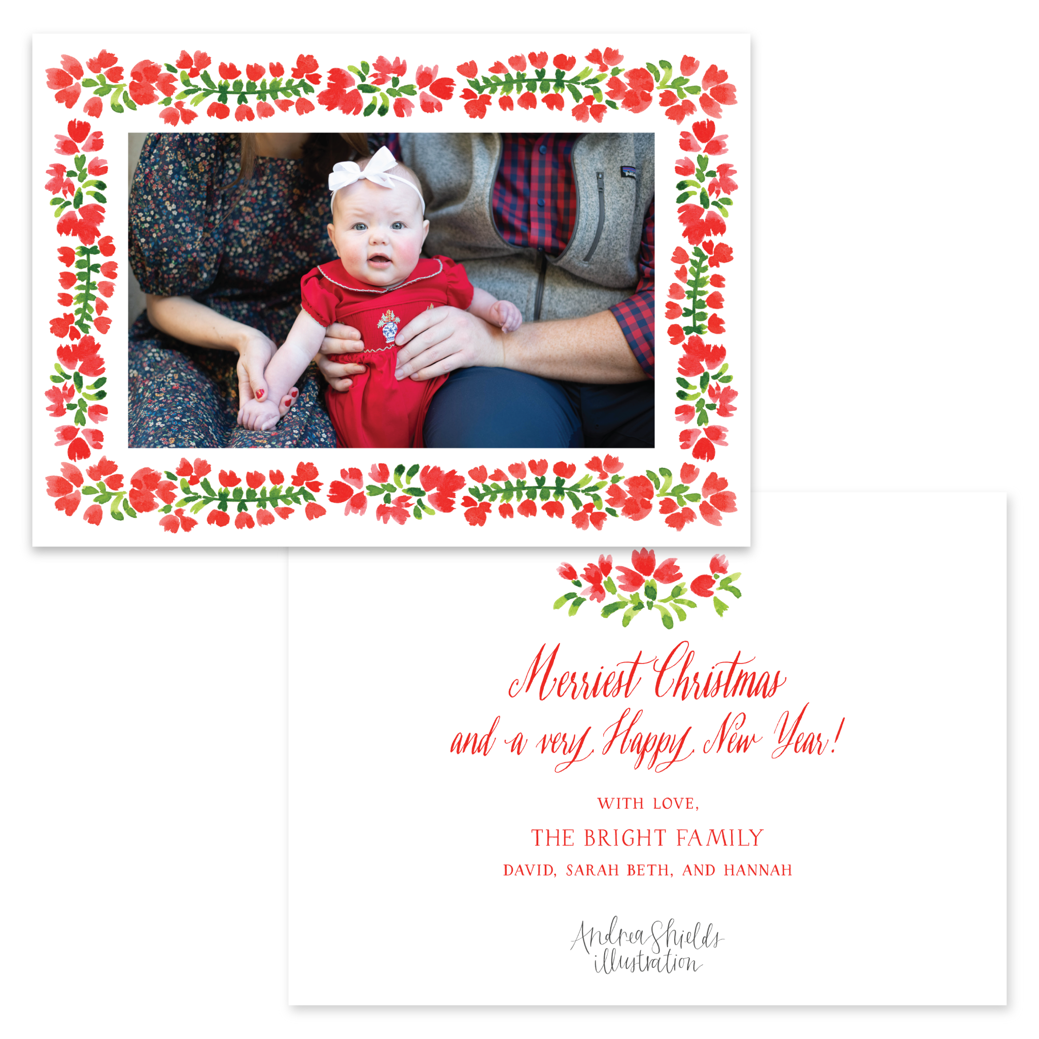 Flores Frame Horizontal | Holiday Photo Card