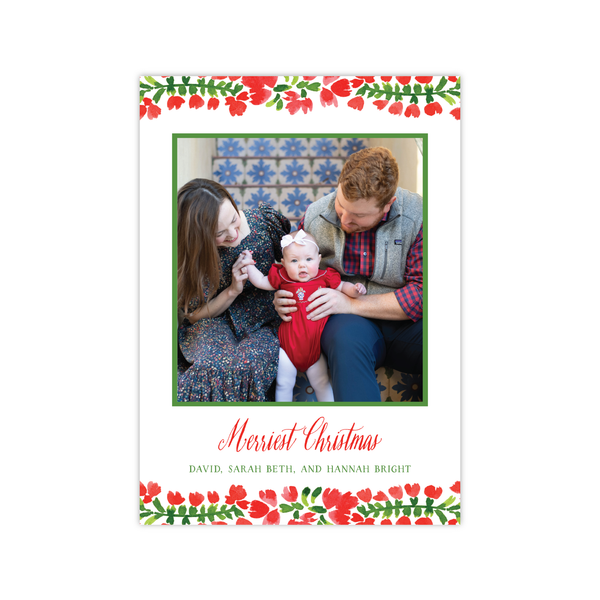 Flores Simple Vertical | Holiday Photo Card