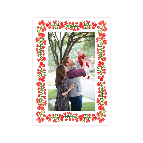 Flores Frame Vertical | Holiday Photo Card