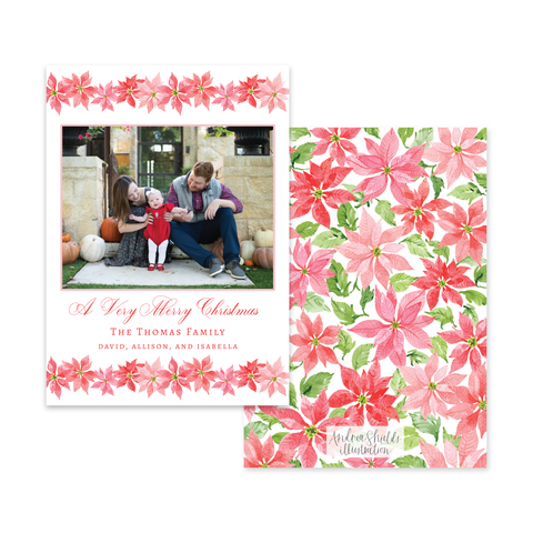 Poinsettias Vertical | Holiday Photo Card