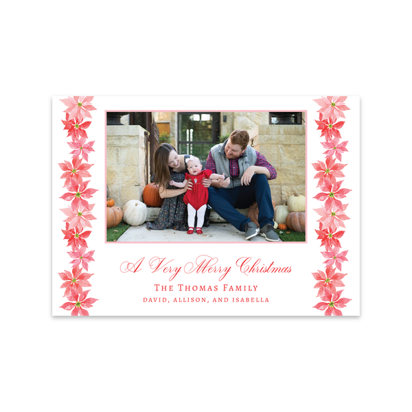 Poinsettias Horizontal | Holiday Photo Card