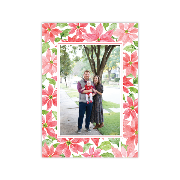 Poinsettias Pattern Vertical | Holiday Photo Card